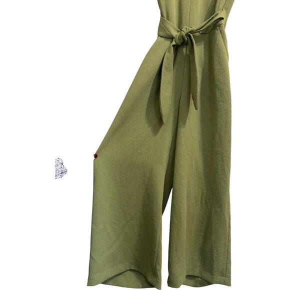 Aritzia Wilfred Ecoulement Jumpsuit Sleeveless Open Back Waist Tie Green size 4 - Picture 6 of 9